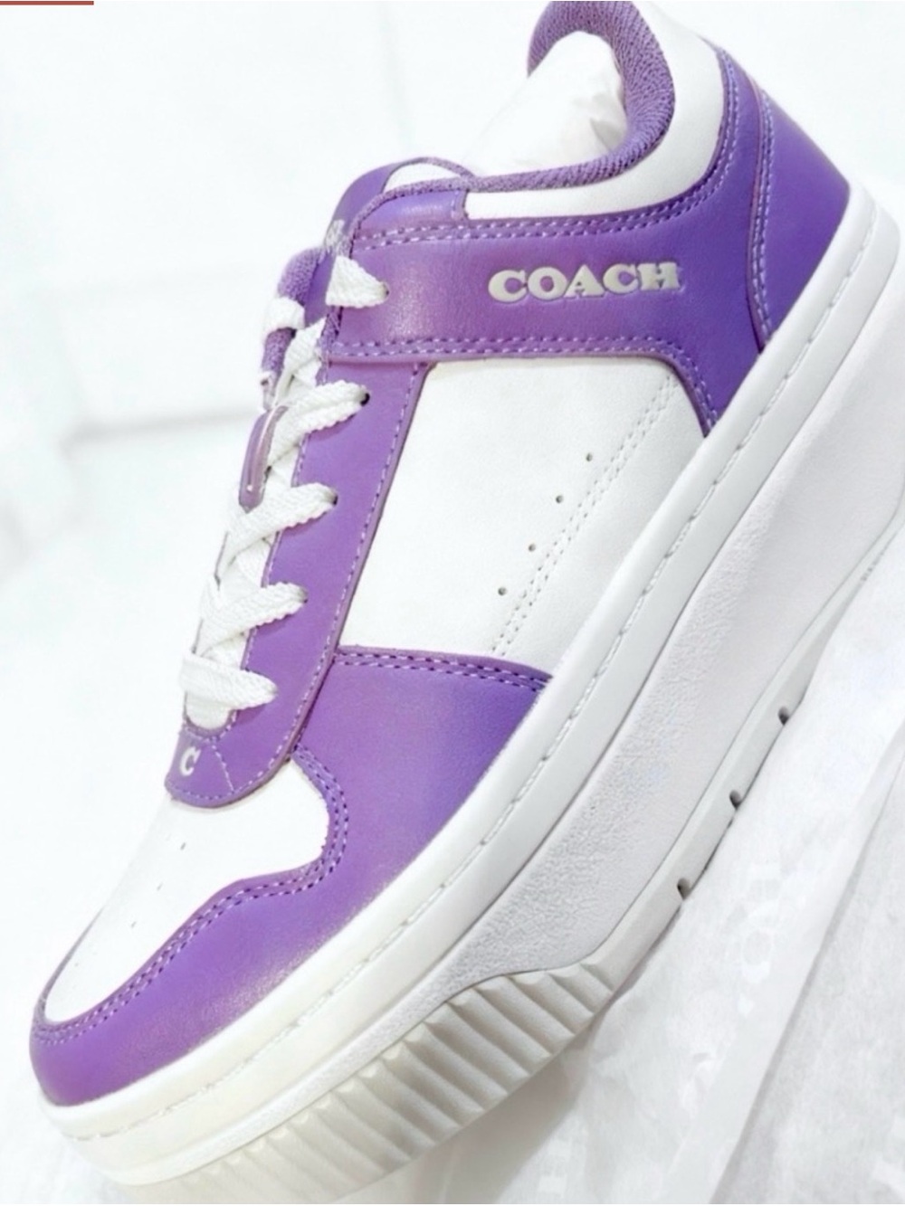 Coach women Purple and White Lace-Up Sneakers